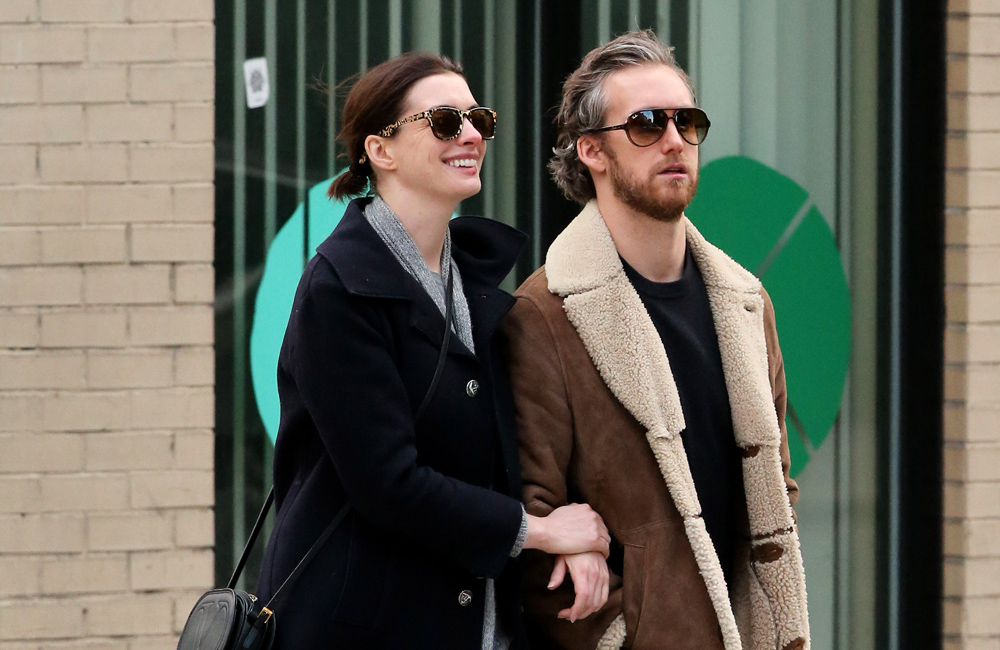 Anne Hathaway and Adam Shulman. Anne Hathaway and Adam Shulman.