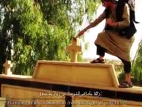 Apart from the graphic killings, the video showed militants destroying churches and Christian iconography Apart from the graphic killings, the video showed militants destroying churches and Christian iconography