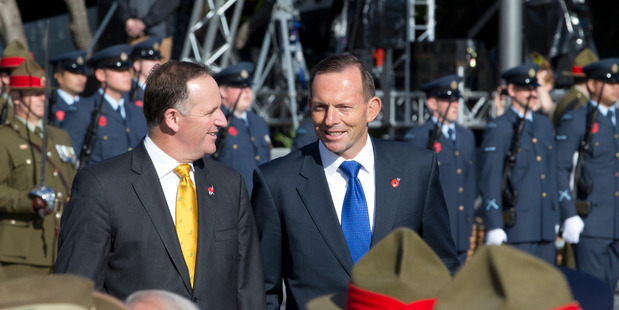 New Zealand Prime Minister John Key and Australian Prime Minister Tony Abbott. New Zealand Prime Minister John Key and Australian Prime Minister Tony Abbott.