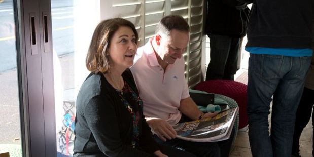 NZ Prime Minister John Key with wife Bronagh at an Auckland cafe. NZ Prime Minister John Key with wife Bronagh at an Auckland cafe.