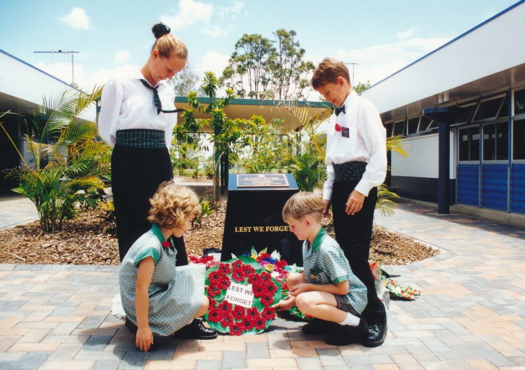 East State School Anzac service held in 2000. Teacher-librarian Paul McMillen is the driving force behind the Anzac service held at the school each year. East State School Anzac service held in 2000. Teacher-librarian Paul McMillen is the driving force behind the Anzac service held at the school each year.