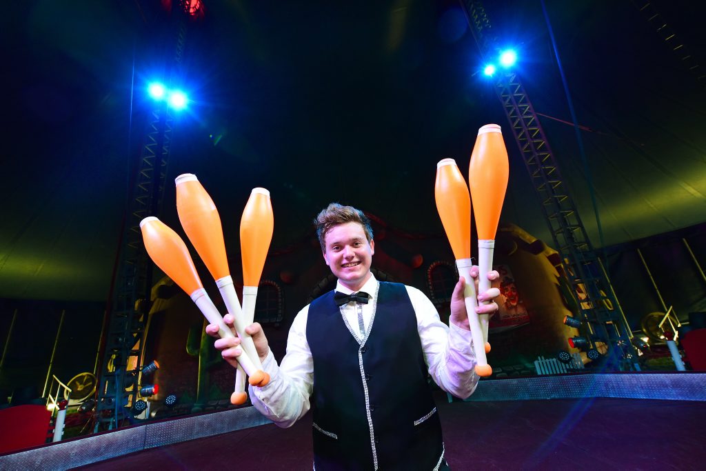 Juggler Cody Harrington and the rest of the Webers Circus team will be in Gladstone from April 24. Juggler Cody Harrington and the rest of the Webers Circus team will be in Gladstone from April 24.