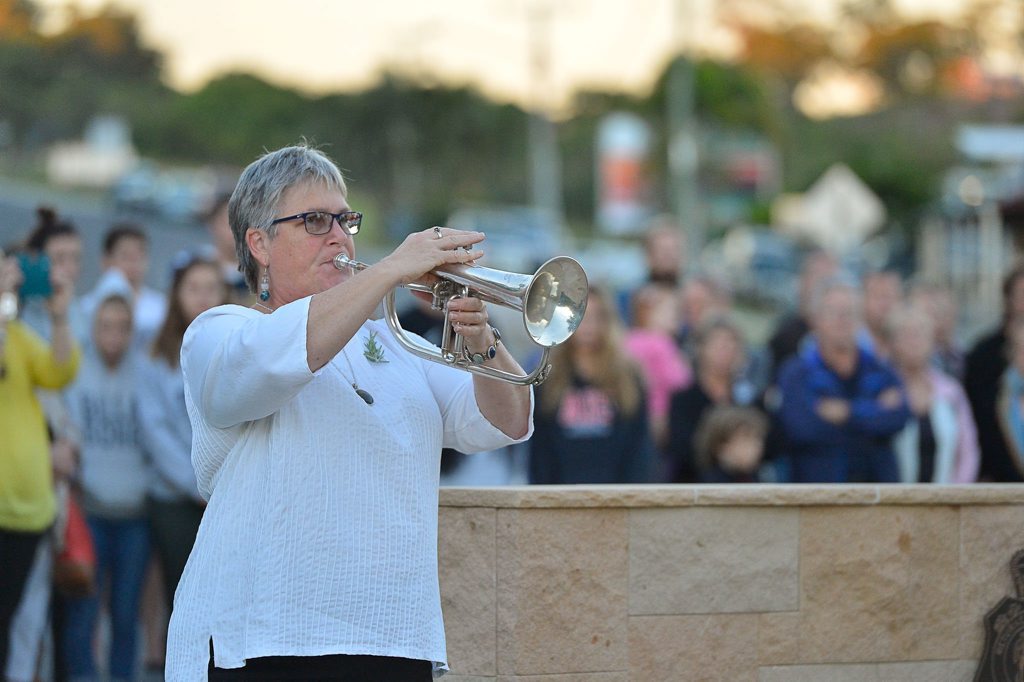 Sue Chamberlain was a bit nervous about playing the Last Post. Sue Chamberlain was a bit nervous about playing the Last Post.