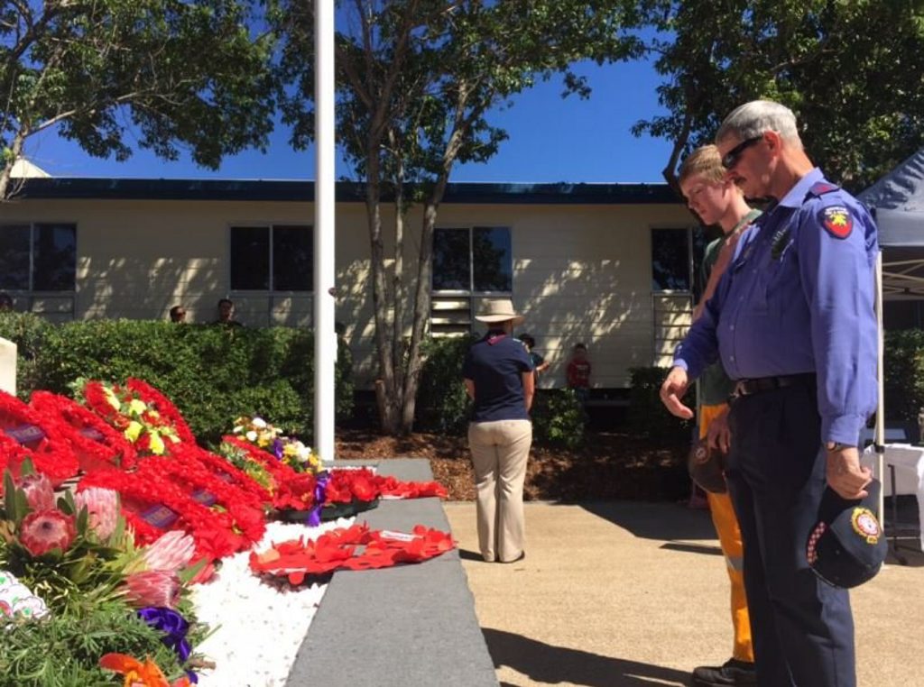 At the Calliope Anzac Day service At the Calliope Anzac Day service