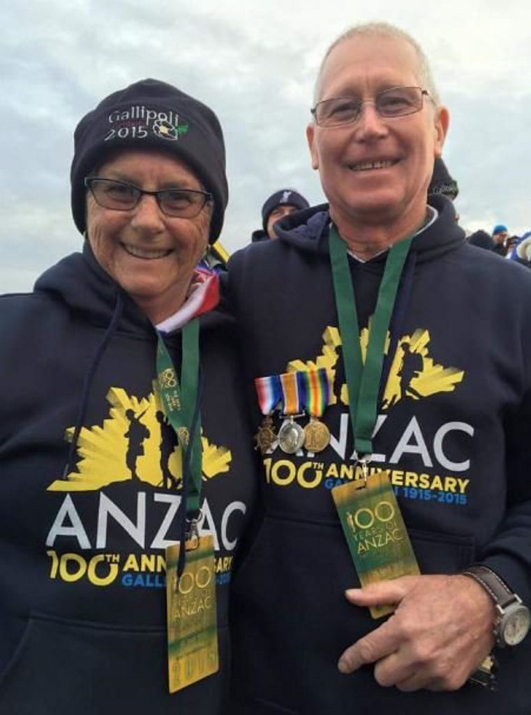 Margaret and Roy Henderson of Boyne Island in Gallipoli on Anzac Day 2015. Margaret and Roy Henderson of Boyne Island in Gallipoli on Anzac Day 2015.