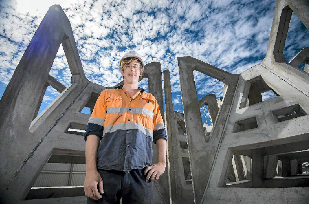 FISH HAVEN: Subcon project manager Jack Francis with the pyramids, made in Gladstone, which will make up an artificial reef at Hervey Bay. FISH HAVEN: Subcon project manager Jack Francis with the pyramids, made in Gladstone, which will make up an artificial reef at Hervey Bay.