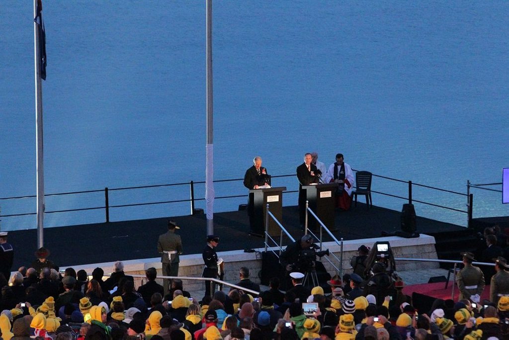 Prince Charles addresses the crowd during the centenary Anzac day dawn service at Anzac Cove. Prince Charles addresses the crowd during the centenary Anzac day dawn service at Anzac Cove.