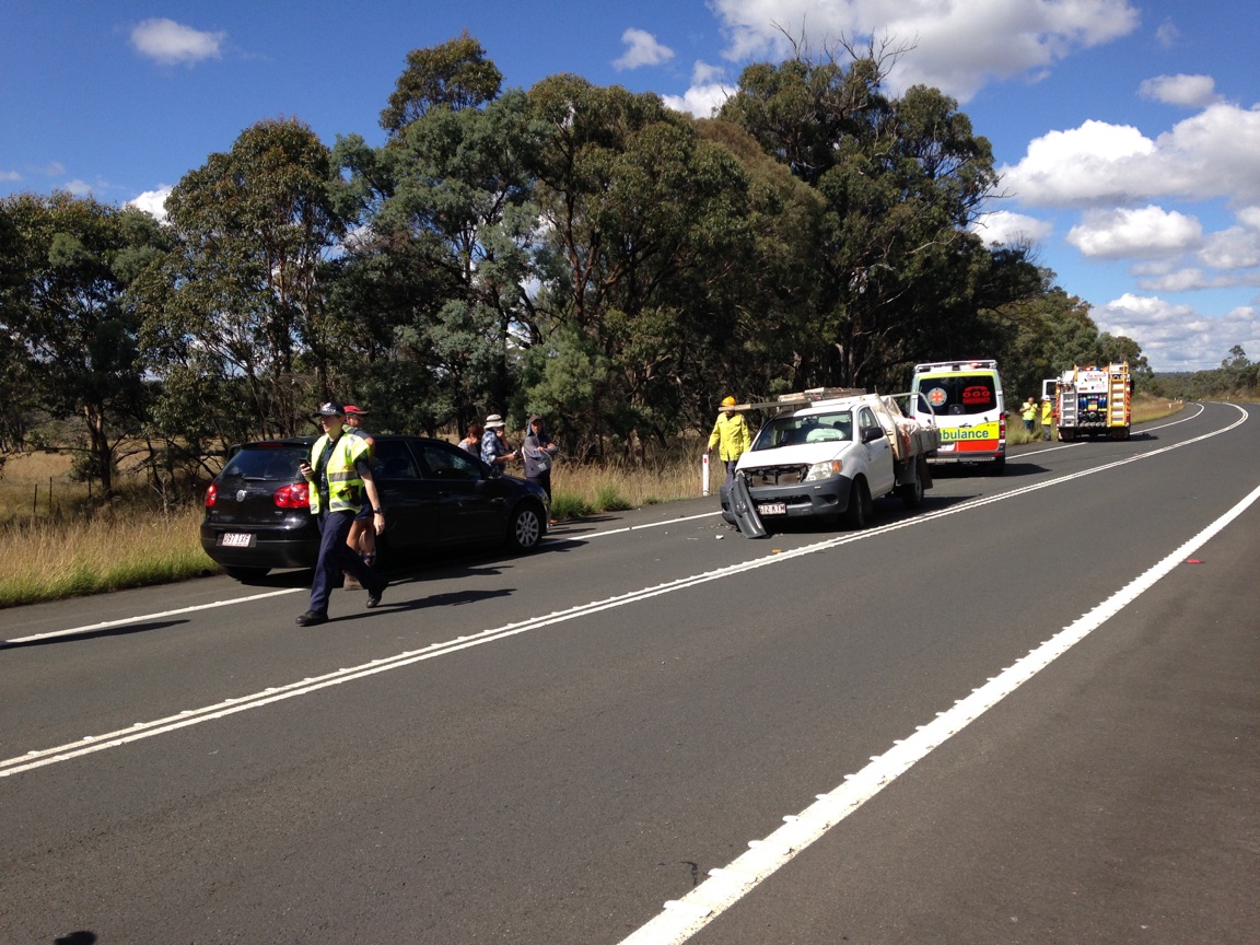 Police are directing traffic at the scene of a crash on the New England Hwy Police are directing traffic at the scene of a crash on the New England Hwy