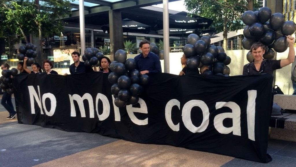 Protesters armed with black balloons stood outside a Brisbane Court Case to show their support for a court case against mining company Adani. Coast and Country are fighting Adani in the Queensland Land Court over the proposed Carmichael Mine and the effects of the mine on climate change is one of the arguments. * Photo Pamela Frost Protesters armed with black balloons stood outside a Brisbane Court Case to show their support for a court case against mining company Adani. Coast and Country are fighting Adani in the Queensland Land Court over the proposed Carmichael Mine and the effects of the mine on climate change is one of the arguments. * Photo Pamela Frost