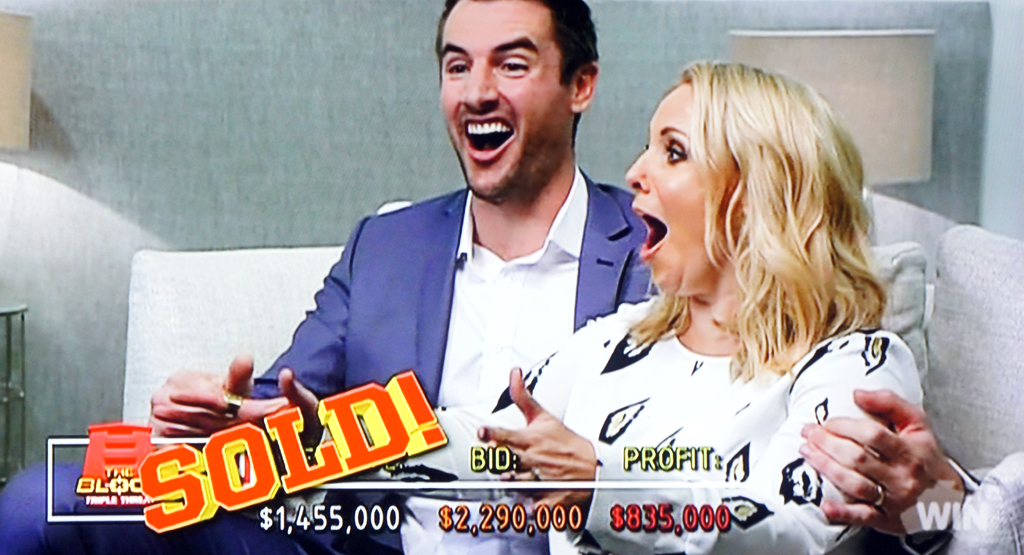 Deanne and Darren react to their $835,000 auction profit result on The Block Triple Threat. Deanne and Darren react to their $835,000 auction profit result on The Block Triple Threat.