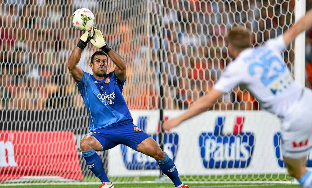 GOOD AND BAD: Jamie Young makes a saves against Melbourne City in November. INSET: Young and Shane Stefanutto argue during the same game. GOOD AND BAD: Jamie Young makes a saves against Melbourne City in November. INSET: Young and Shane Stefanutto argue during the same game.