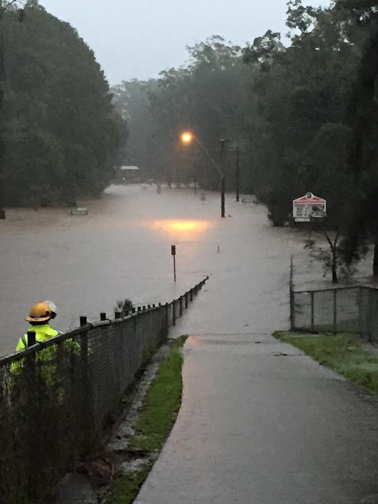 Flooding in Beerwah on Friday afternoon. Flooding in Beerwah on Friday afternoon.