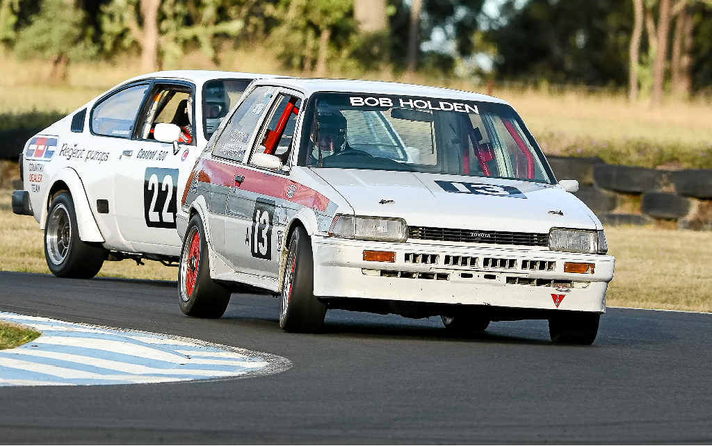 Past Bathurst winner Bob Holden wins a race at the Historic Nationals at Morgan Park. Photo Contributed Past Bathurst winner Bob Holden wins a race at the Historic Nationals at Morgan Park. Photo Contributed