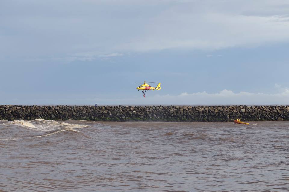 The Westpac Life Saver Rescue Helicopter and the Ballina Jet Boat at Ballina's South Wall where a child drowned after being swept into the ocean by a rogue wave on Saturday. Shared to The Northern Star's Facebook page by Saawan Raghoobar. The Westpac Life Saver Rescue Helicopter and the Ballina Jet Boat at Ballina's South Wall where a child drowned after being swept into the ocean by a rogue wave on Saturday. Shared to The Northern Star's Facebook page by Saawan Raghoobar.