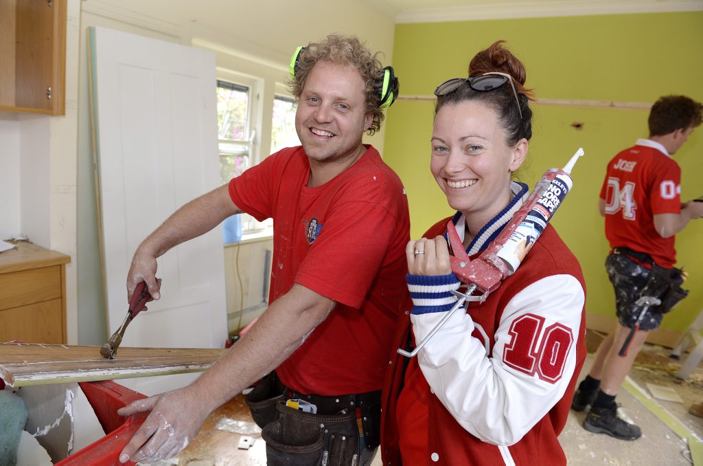 Jess and Ayden pictured in a scene from Renovation Rumble. Jess and Ayden pictured in a scene from Renovation Rumble.