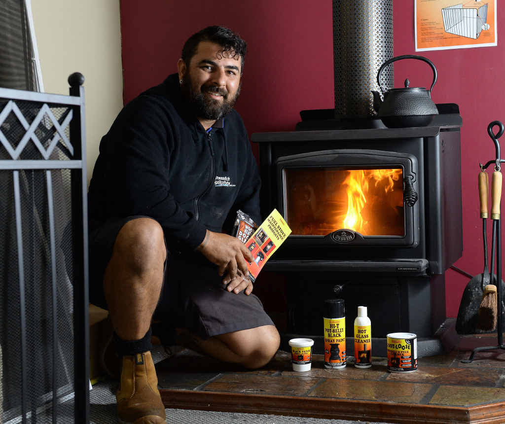WARMING UP: Ipswich Skylights director Nicholas Scott talks about wood heaters. WARMING UP: Ipswich Skylights director Nicholas Scott talks about wood heaters.