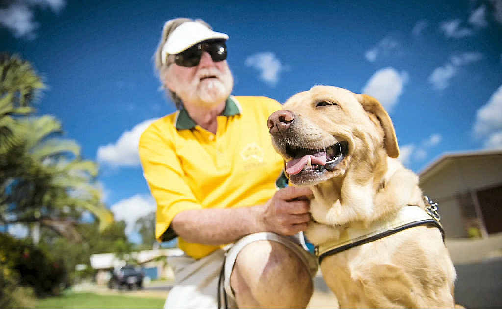 LOYAL HELPER: Local Dave Byars loves his guide dog Queeny. LOYAL HELPER: Local Dave Byars loves his guide dog Queeny.
