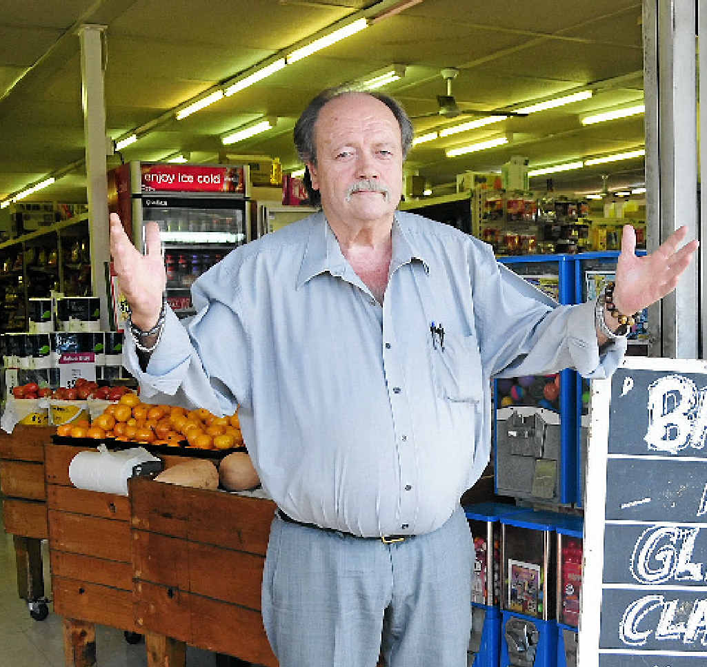 FACEBOOK FURY: Rod’s Food Market owner Rod Neill was banned from a Gladstone Facebook page after he pleaded with the community to support his struggling business. FACEBOOK FURY: Rod’s Food Market owner Rod Neill was banned from a Gladstone Facebook page after he pleaded with the community to support his struggling business.
