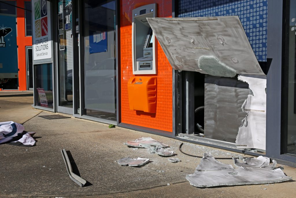 Damage to the BCU building on Greenway Dr South Tweed after an attempted robbery. Photo: Nolan Verheij-Full / Tweed Daily News Damage to the BCU building on Greenway Dr South Tweed after an attempted robbery. Photo: Nolan Verheij-Full / Tweed Daily News