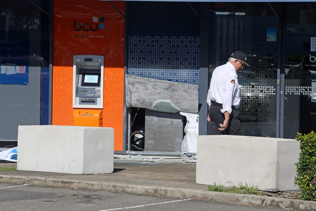Damage to the BCU building on Greenway Dr South Tweed after an attempted robbery. Photo: Nolan Verheij-Full / Tweed Daily News Damage to the BCU building on Greenway Dr South Tweed after an attempted robbery. Photo: Nolan Verheij-Full / Tweed Daily News