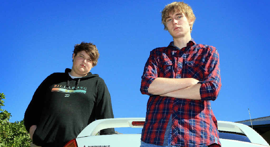 TRUST LEFT IN TATTERS: Maryborough’s Zac Bradshaw and his mate Michael Wilson are questioning their readiness to help others after Zac was ambushed by three girls who asked for a lift on social media on Friday night. TRUST LEFT IN TATTERS: Maryborough’s Zac Bradshaw and his mate Michael Wilson are questioning their readiness to help others after Zac was ambushed by three girls who asked for a lift on social media on Friday night.