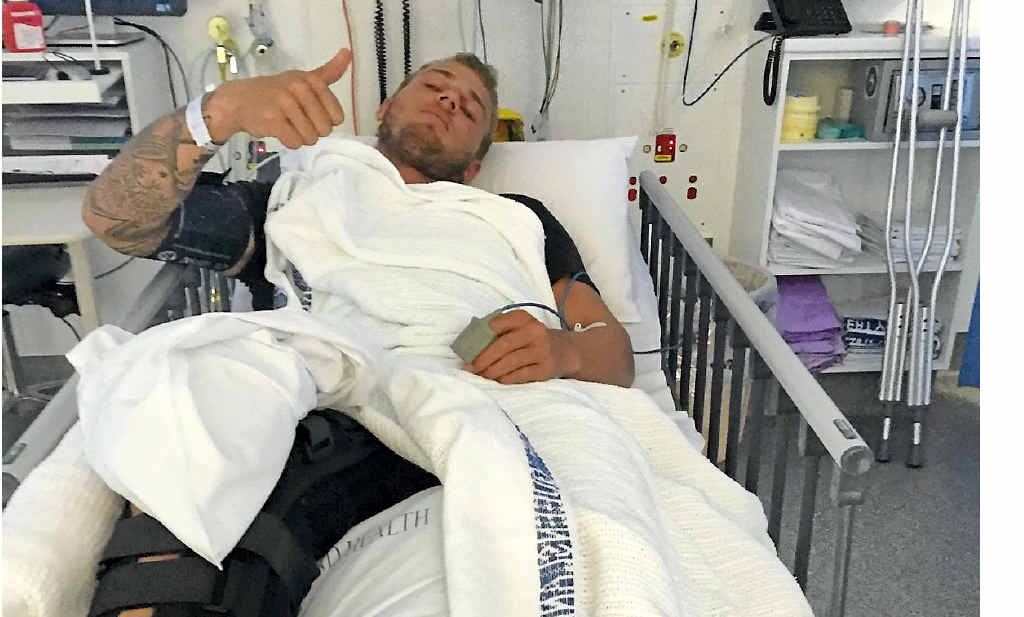 Mine worker Zac Peachey, who split his knee cap in his first game for the Moranbah Miners, can’t work for two months. With no income, he was starting to feel the stress before the rugby league team came to his rescue with their Mine worker Zac Peachey, who split his knee cap in his first game for the Moranbah Miners, can’t work for two months. With no income, he was starting to feel the stress before the rugby league team came to his rescue with their