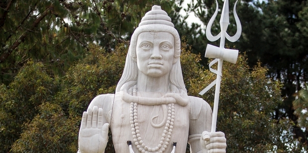 The upset neighbour compared the statue of the Hindu god Shiva to a Nazi swastika. The upset neighbour compared the statue of the Hindu god Shiva to a Nazi swastika.
