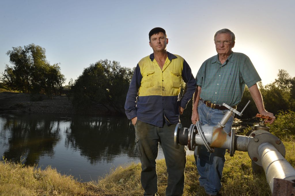 Fernvale residents Murray Jensen and Tom Wilkinson are angered by the recent dam releases. Photo Inga Williams / The Queensland Times Fernvale residents Murray Jensen and Tom Wilkinson are angered by the recent dam releases. Photo Inga Williams / The Queensland Times