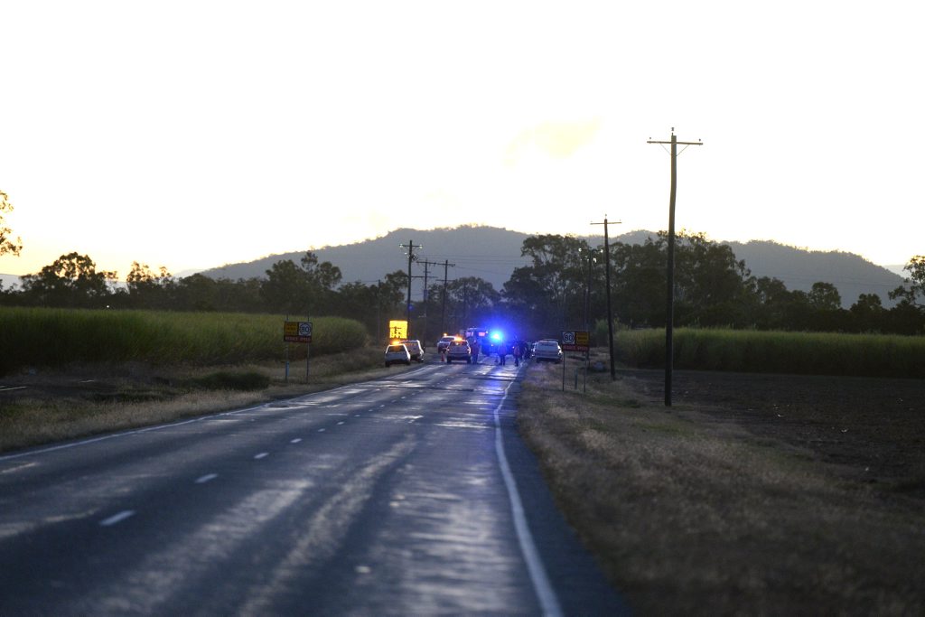 Police at the scene of a fatal crash on Mackay-Eungella Road involving a car and a motorbike. Police at the scene of a fatal crash on Mackay-Eungella Road involving a car and a motorbike.