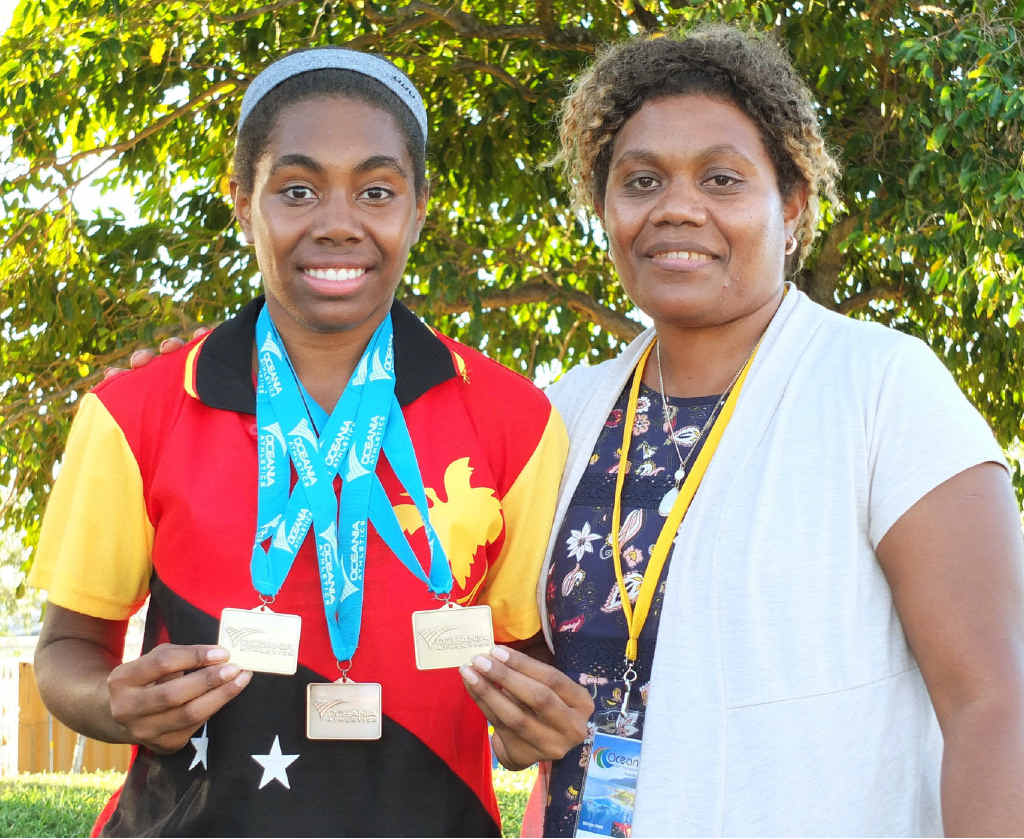 HAPPY MOTHER’S DAY: Ipswich-based PNG athlete Miriam Peni shares her Oceania championships medal success with mum Nola. HAPPY MOTHER’S DAY: Ipswich-based PNG athlete Miriam Peni shares her Oceania championships medal success with mum Nola.