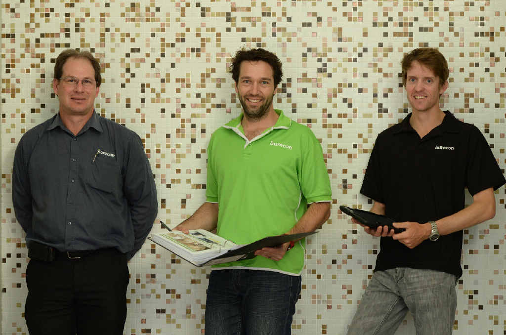 Taking the lead on strong ideas and innovation are, from left, Steve Cutting, Marek Karcz and Nicholas Moore of Aurecon, in Mackay. Taking the lead on strong ideas and innovation are, from left, Steve Cutting, Marek Karcz and Nicholas Moore of Aurecon, in Mackay.