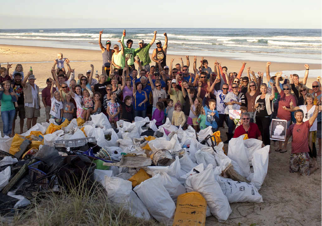 CLEAN ARMY: Volunteers with more than two tonne of rubbish collected from the beach between the Noosa River and Double Island Point on the weekend. CLEAN ARMY: Volunteers with more than two tonne of rubbish collected from the beach between the Noosa River and Double Island Point on the weekend.
