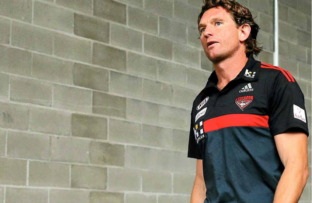 WRITING’S ON THE WALL: Essendon coach James Hird. WRITING’S ON THE WALL: Essendon coach James Hird.