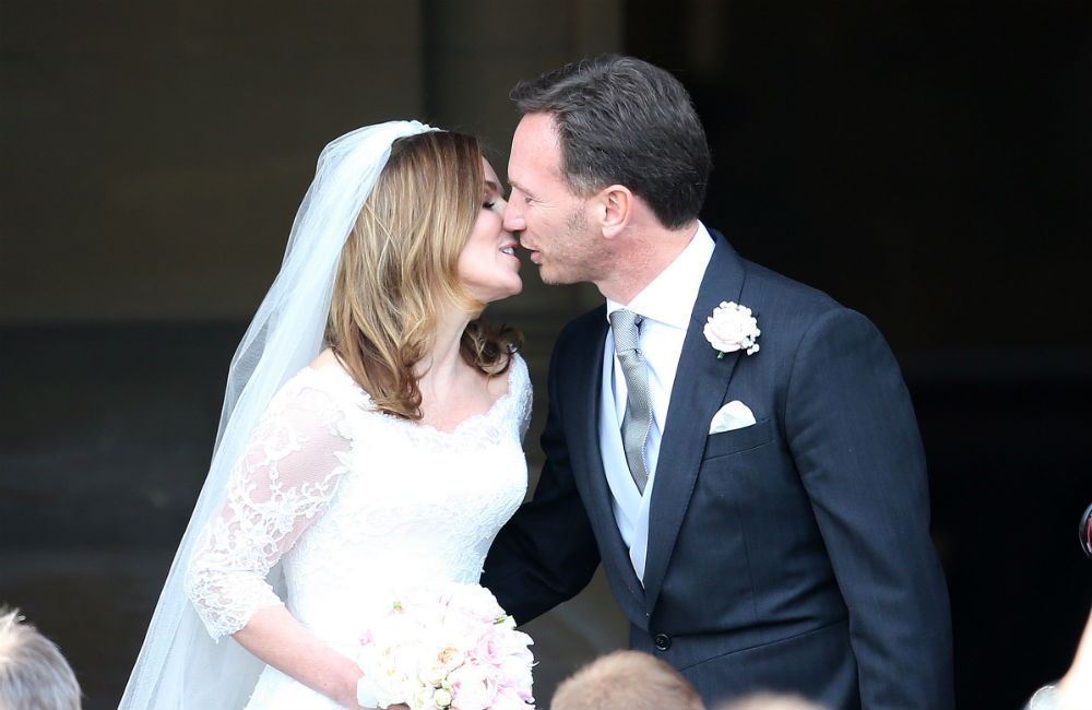 Geri Halliwell and Christian Horner at their wedding Geri Halliwell and Christian Horner at their wedding