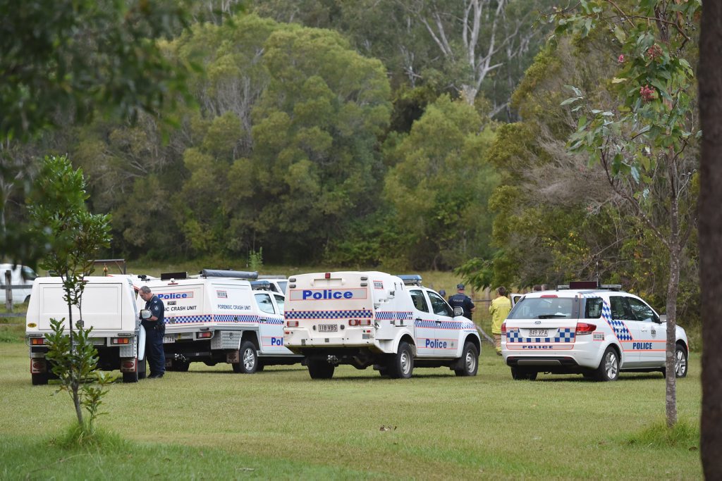 Police and emergency services at the scene of a tractor accident on a property on Teddington Road, Maryborough. Photo: Fraser Coast Chronicle Police and emergency services at the scene of a tractor accident on a property on Teddington Road, Maryborough. Photo: Fraser Coast Chronicle