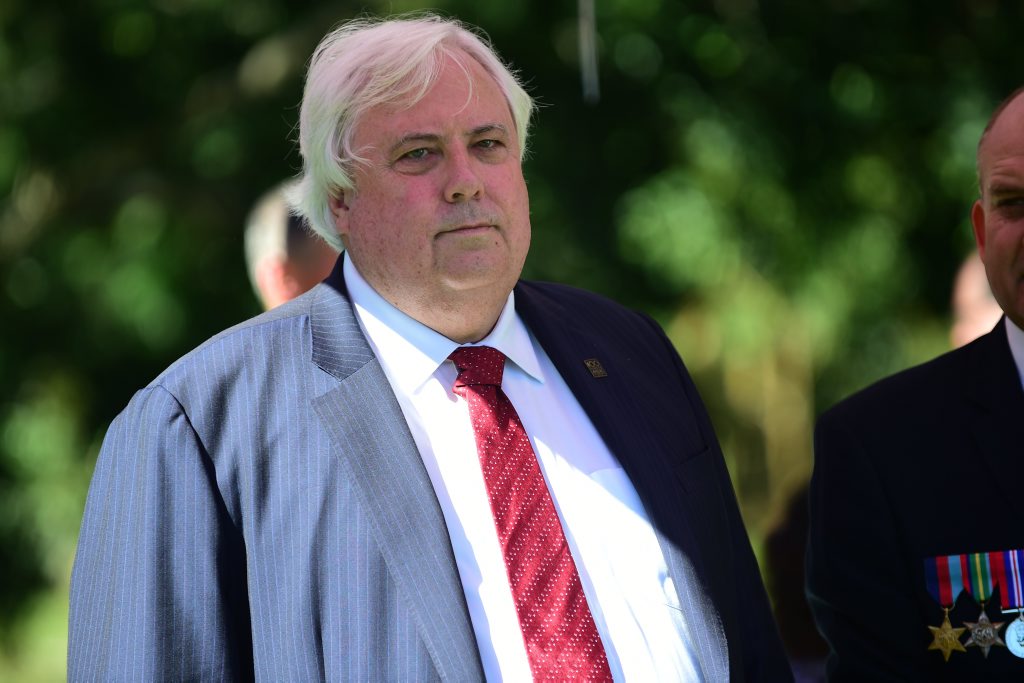 Clive Palmer seen during Anzac Day commemorations at Nambour. Clive Palmer seen during Anzac Day commemorations at Nambour.