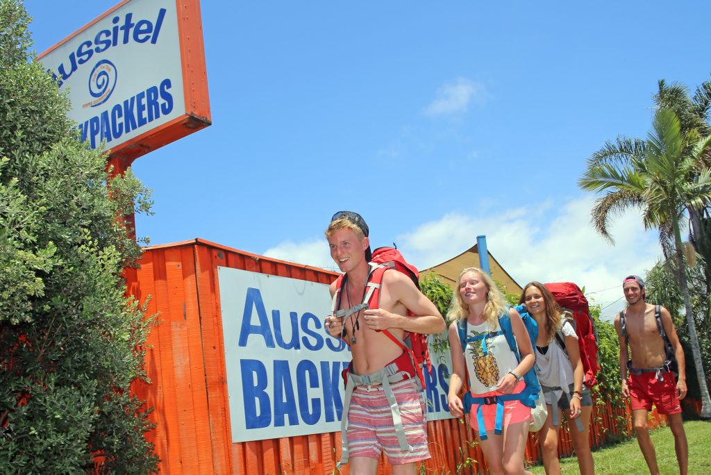 Joachim and Raephaelle Auvray from Belgium, Luisa Arndt from Germany and Jules Frarier from France head into Aussitel Backpackers. 10 December 2014 Photo Gemima Harvey/ Coffs Coast Advocate Joachim and Raephaelle Auvray from Belgium, Luisa Arndt from Germany and Jules Frarier from France head into Aussitel Backpackers. 10 December 2014 Photo Gemima Harvey/ Coffs Coast Advocate