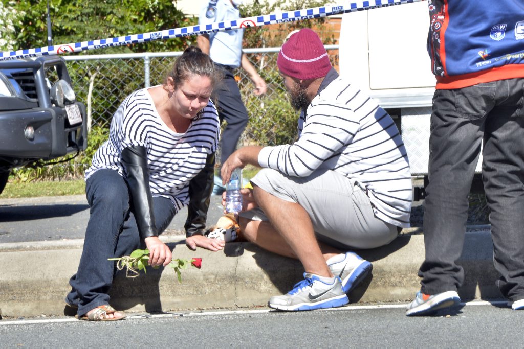 Jaryd Campbell and Belinda Warwick outside of their home in Kokoda Street, Beenleigh which burnt down with their two-year-old son Roman inside. Jaryd Campbell and Belinda Warwick outside of their home in Kokoda Street, Beenleigh which burnt down with their two-year-old son Roman inside.