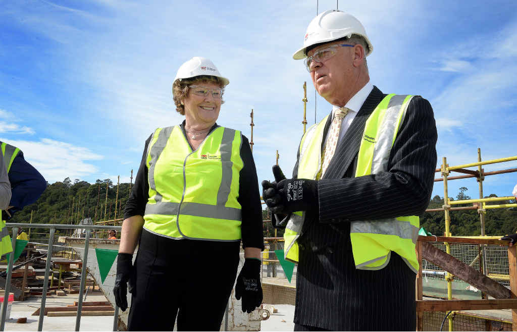 CLOSE INSPECTION: Health Minister Jillian Skinner and Northern NSW Local Health District chairman Dr Brian Pezzutti visiting the construction site at Lismore Base Hospital yesterday. CLOSE INSPECTION: Health Minister Jillian Skinner and Northern NSW Local Health District chairman Dr Brian Pezzutti visiting the construction site at Lismore Base Hospital yesterday.