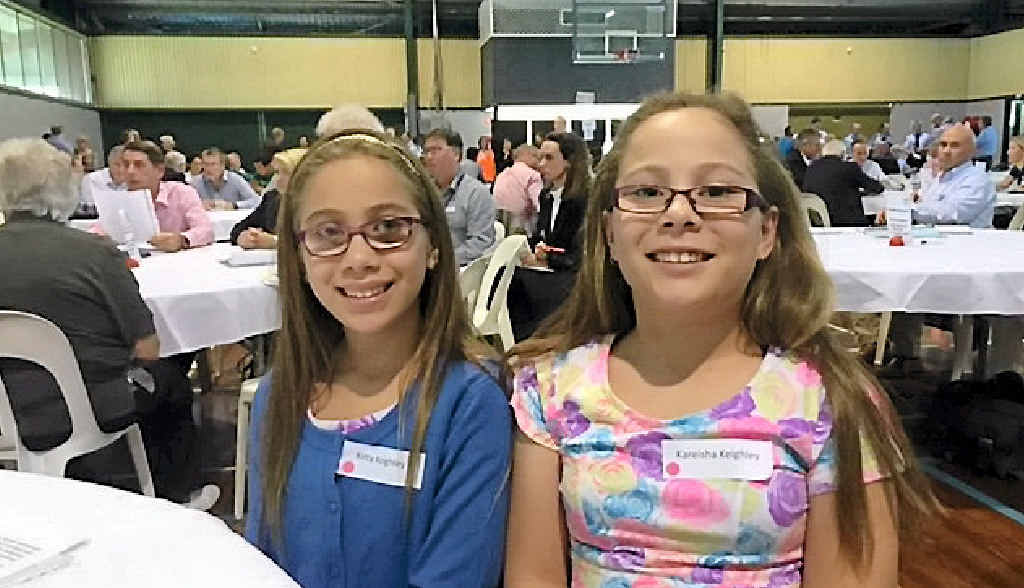 ON A MISSION: (L-R) Twins Kitty and Kareisha Keighley are seeking a pedestrian crossing for Lawrie St in Gracemere. ON A MISSION: (L-R) Twins Kitty and Kareisha Keighley are seeking a pedestrian crossing for Lawrie St in Gracemere.