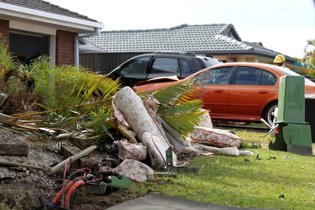 The crash on Woodlands Drive in Banora Point. Photo: Nolan Verheij-Full / Tweed Daily News The crash on Woodlands Drive in Banora Point. Photo: Nolan Verheij-Full / Tweed Daily News