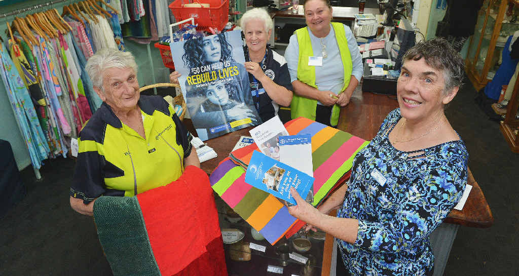 HERE TO HELP: St Vincent de Paul Gympie volunteers Val Barnes, Jessie Thomson, Robyn Nothdurft and St Patrick’s Conference of St Vincent de Paul Society Queensland president Mary Condon. The women show off the blankets made by another volunteer from recycled fabrics. HERE TO HELP: St Vincent de Paul Gympie volunteers Val Barnes, Jessie Thomson, Robyn Nothdurft and St Patrick’s Conference of St Vincent de Paul Society Queensland president Mary Condon. The women show off the blankets made by another volunteer from recycled fabrics.