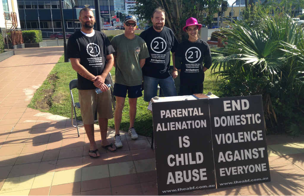 FIGHT FOR FAIR: Rockhampton Australian Brotherhood of Fathers members Dean Rickards, Scott Mason, David Falge and Craig-Alan Keighley rally for fair treatment of fathers. FIGHT FOR FAIR: Rockhampton Australian Brotherhood of Fathers members Dean Rickards, Scott Mason, David Falge and Craig-Alan Keighley rally for fair treatment of fathers.