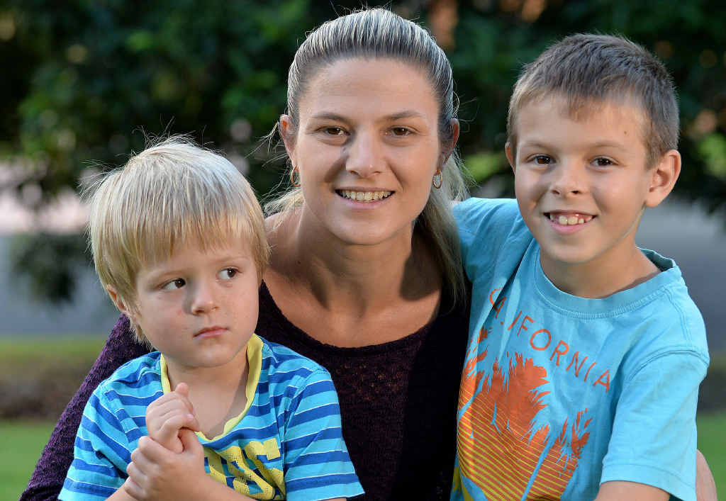 FAMILY TOGETHERNESS: Lachlan Herbert with mum Christy and big brother Cooper. FAMILY TOGETHERNESS: Lachlan Herbert with mum Christy and big brother Cooper.