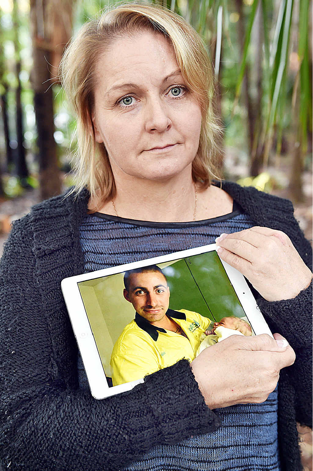 TRAGEDY: Sandra Moran from Hervey Bay with a photo of her son Jaie, who was a victim of suicide. Sandra will ride her motorbike 36,000km around Australia later this year to raise awareness. TRAGEDY: Sandra Moran from Hervey Bay with a photo of her son Jaie, who was a victim of suicide. Sandra will ride her motorbike 36,000km around Australia later this year to raise awareness.