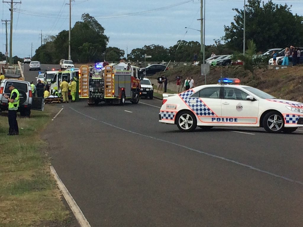 CRASH: Emergency services are currently on scene of a crash at the corner of Johnston and Bolewski St, Bundaberg Photo Contributed CRASH: Emergency services are currently on scene of a crash at the corner of Johnston and Bolewski St, Bundaberg Photo Contributed