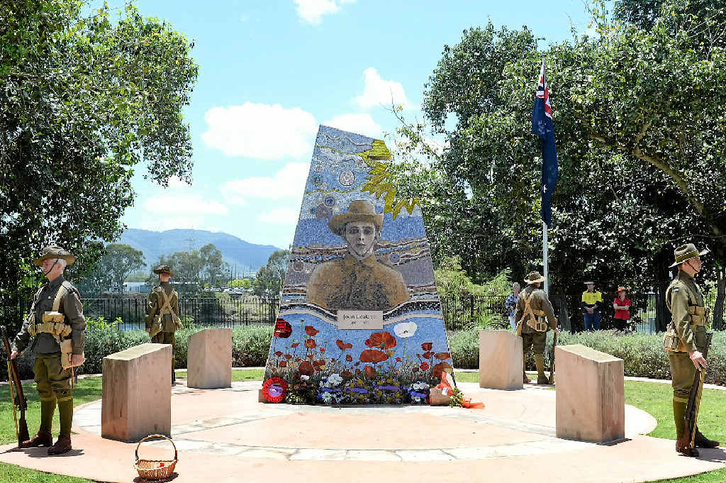 FITTING TRIBUTE: The new 42nd Battalion memorial will be located 30m upstream of the John Leak VC Memorial, pictured during Remembrance Day commemorations last year. FITTING TRIBUTE: The new 42nd Battalion memorial will be located 30m upstream of the John Leak VC Memorial, pictured during Remembrance Day commemorations last year.