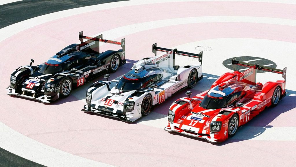 The three Porsche 919 Hybrids with over 1000bhp hoping to overcome the dominance of Audi in recent years. The three Porsche 919 Hybrids with over 1000bhp hoping to overcome the dominance of Audi in recent years.