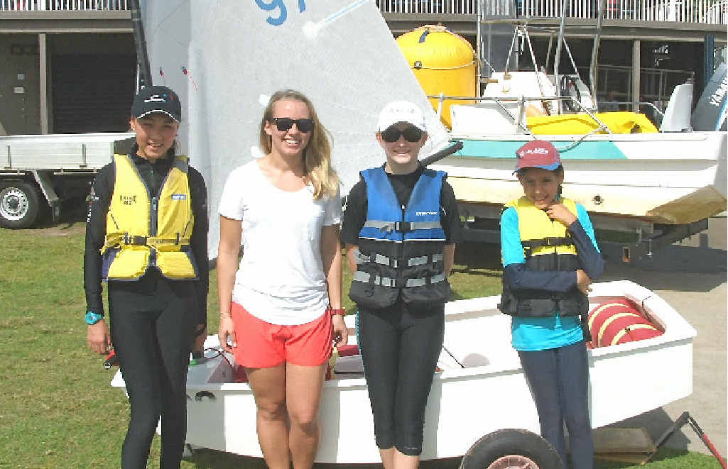 FIRST LADY: Katie Tingle with Aochi Dibbin, Tessa Munster and Bonnie Syme. FIRST LADY: Katie Tingle with Aochi Dibbin, Tessa Munster and Bonnie Syme.