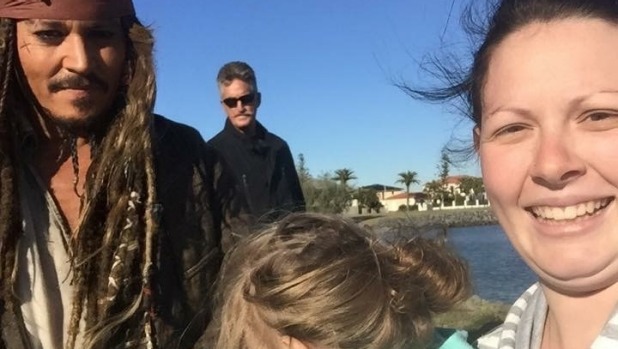 Kaylynn Ludwig, with daughter Chelsea, met Johnny Depp in her pyjamas. Photo: Kaylynn Ludwig Kaylynn Ludwig, with daughter Chelsea, met Johnny Depp in her pyjamas. Photo: Kaylynn Ludwig